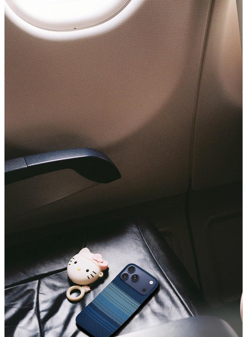 فوني Phoni Ultra Slim Magnetic Case for iPhone 17 Pro, Compatible with MagSafe, Thin Lightweight Design Phone Case, Carbon Fiber Style, Raised Camera Protection (Glacier Azure – Blue Carbon) - Image 5